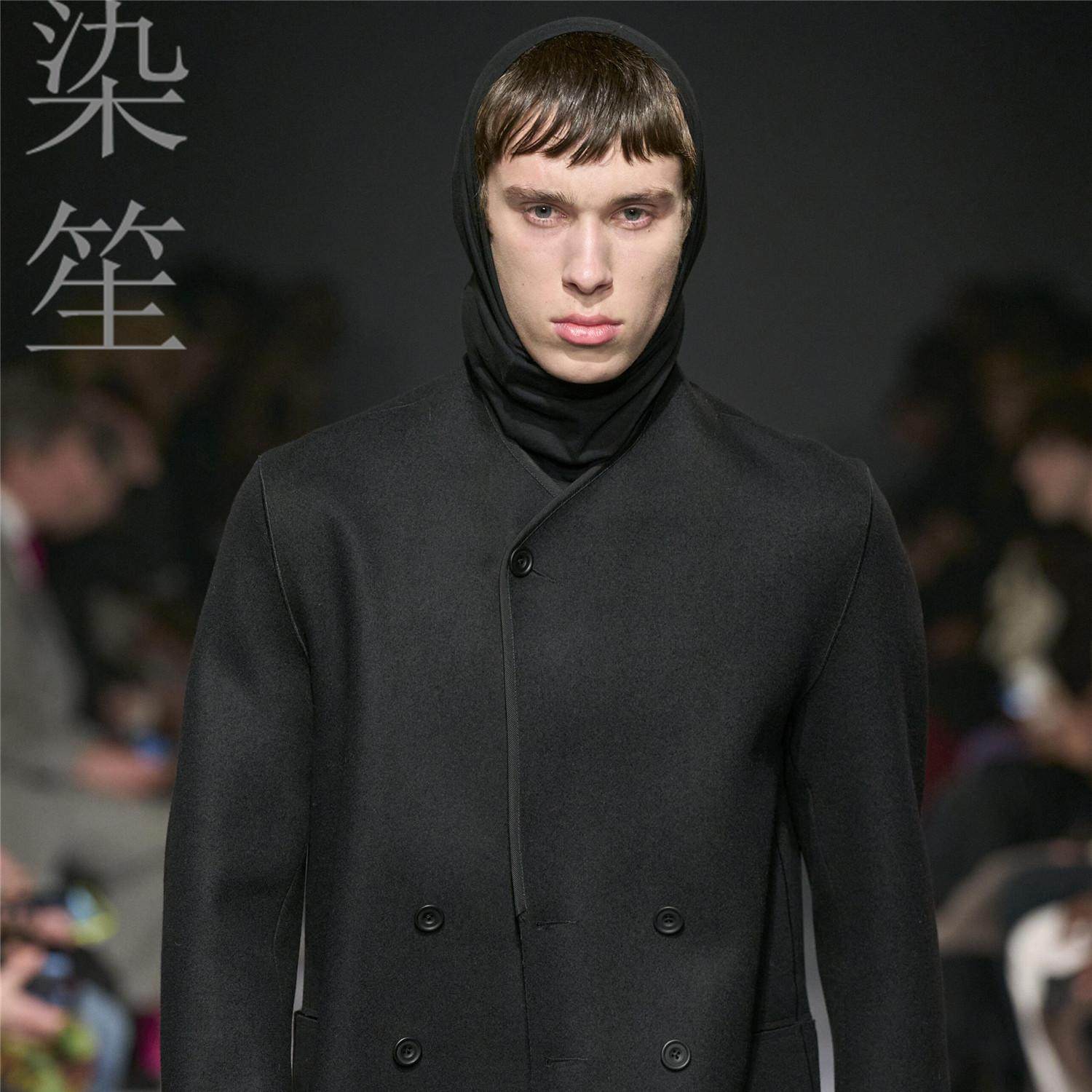 修身简约巴洛克风格羊毛西服夹克冬季外套呢子短装中年男羊绒西装