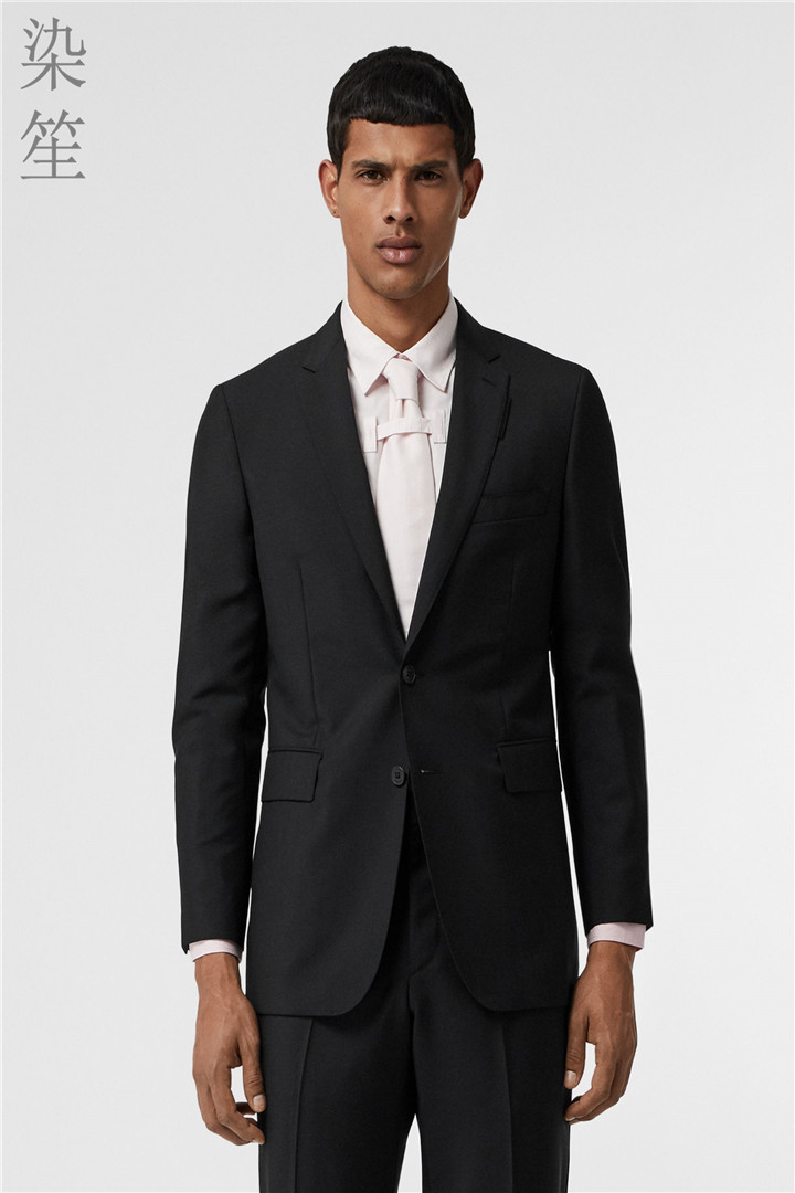 修身剪裁羊毛混纺西装休闲百搭日常居家西服男士毛料夹克夏装外套