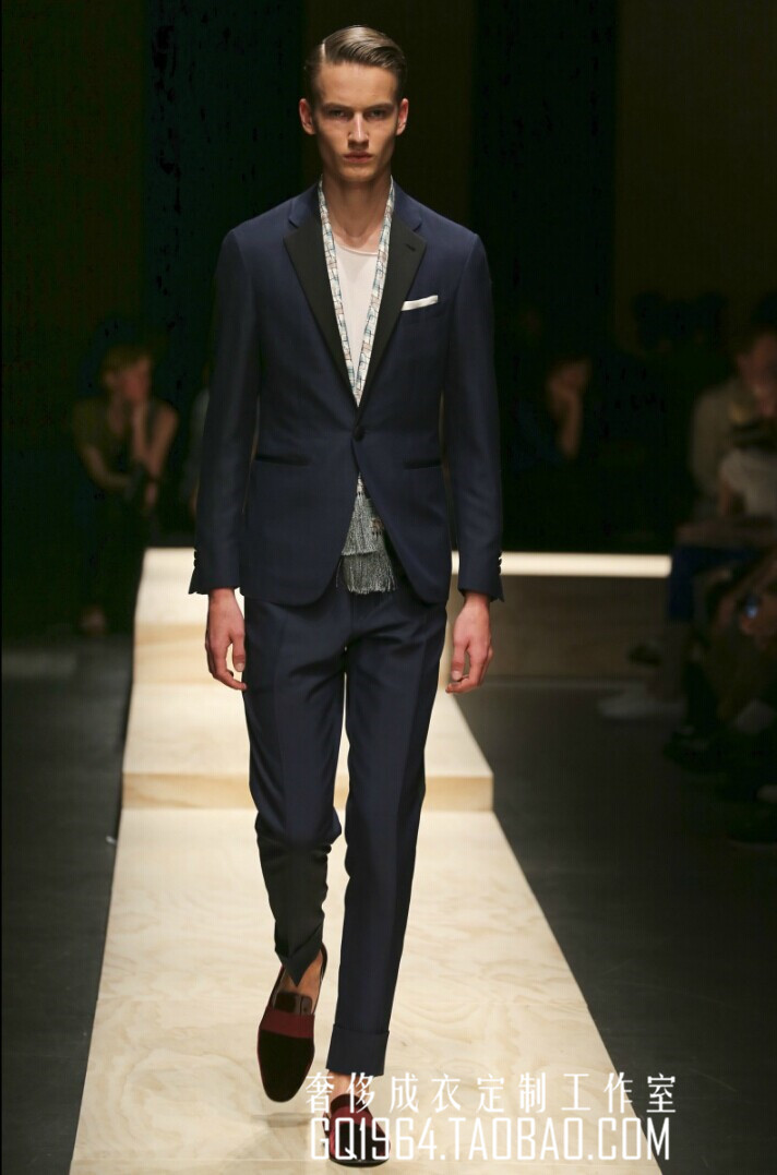 修身收腰显瘦欧美英伦男士西服小西装高级量身定做走秀t台同款春