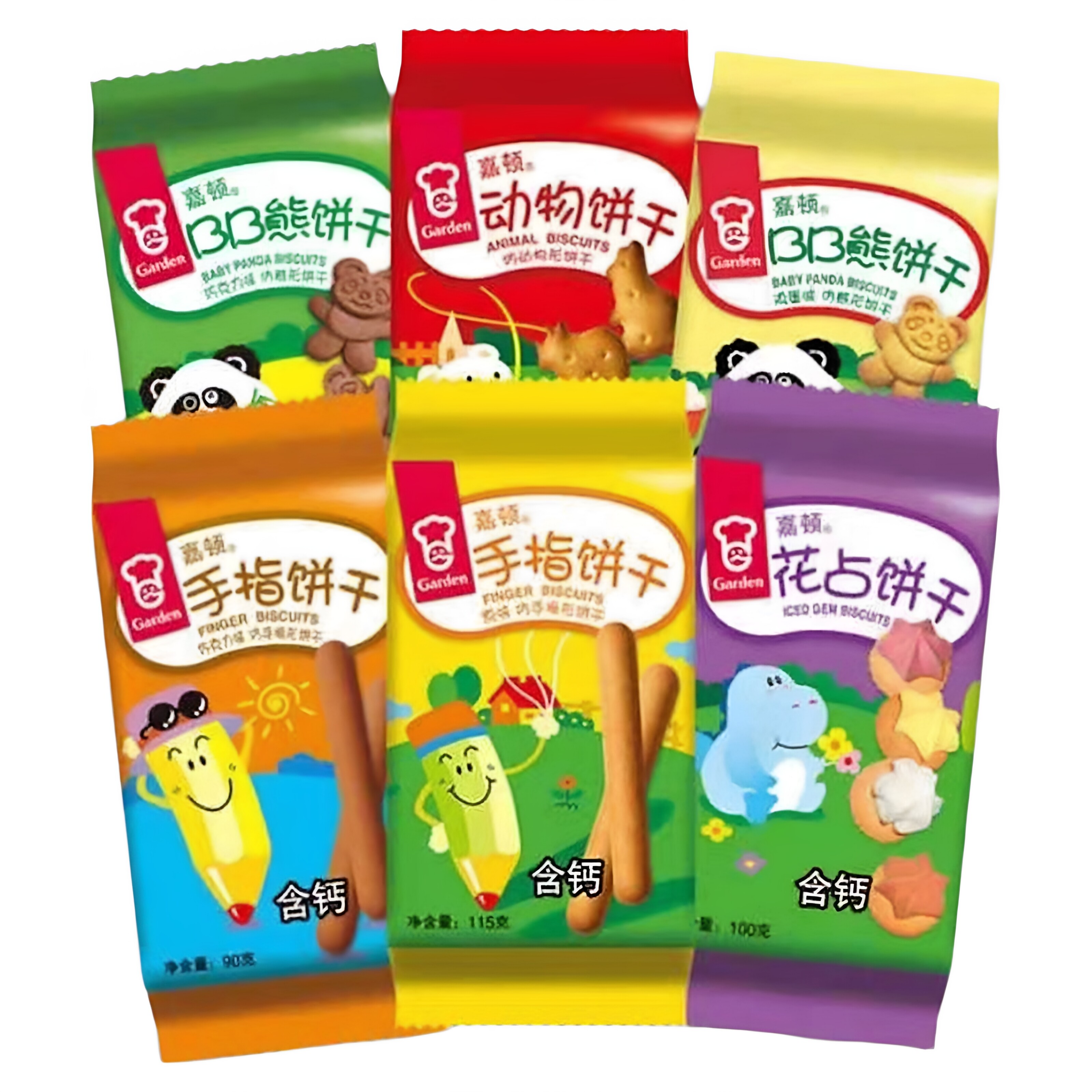 整箱100g嘉顿手指饼干动物饼花占饼干包装网红零食怀旧童年小熊饼