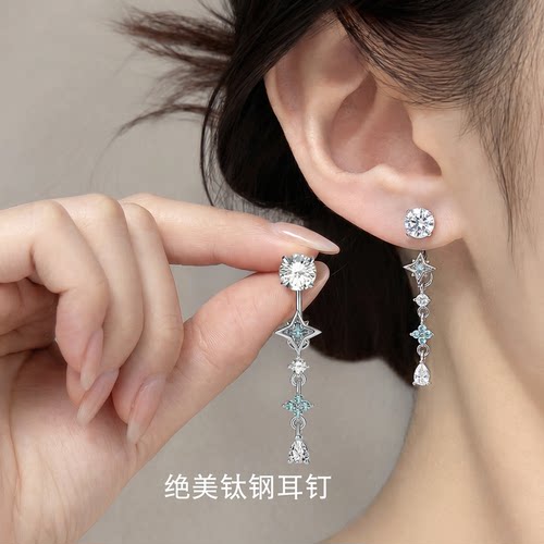 爆闪马蹄环医用钛钢耳钉