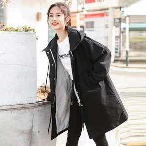 控价98 风衣女中长款2021春新款韩版宽松休闲大码外套图片