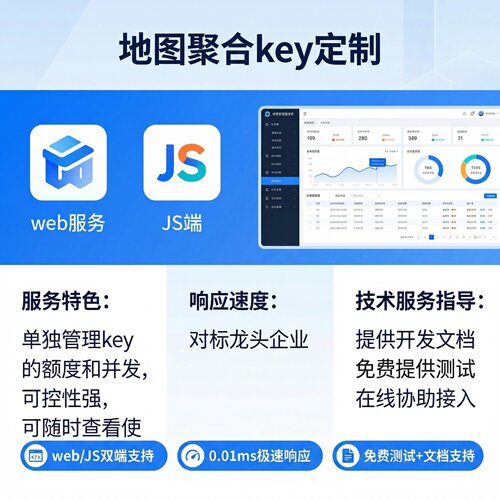 高德百度腾讯地图聚合平台key无缝切换web端js端单独管理额度并发