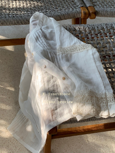 原创设计 nosce 浪漫公主 三种蕾丝拼接 苎麻天丝短衬衫 temet