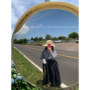 暗黑少女感秋款 原创小众设计限量款 nosce 三色拼接蓬蓬 temet