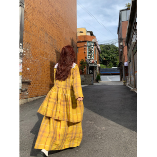temet 背心裙套装 nosce 蓬蓬上衣 原创设计黄色小饼干拼接蓬蓬