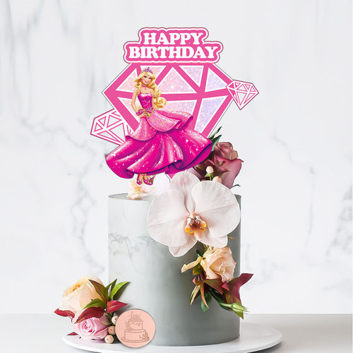 芭比娃娃生日派对装饰蛋糕插牌