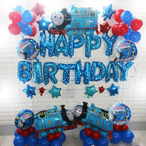 Thomas and friends托马斯小火车主题生日派对用品气球幼儿园装饰