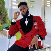 英伦宫廷礼服高级感青果领西服套装 男新郎结婚影楼双排扣撞色西装