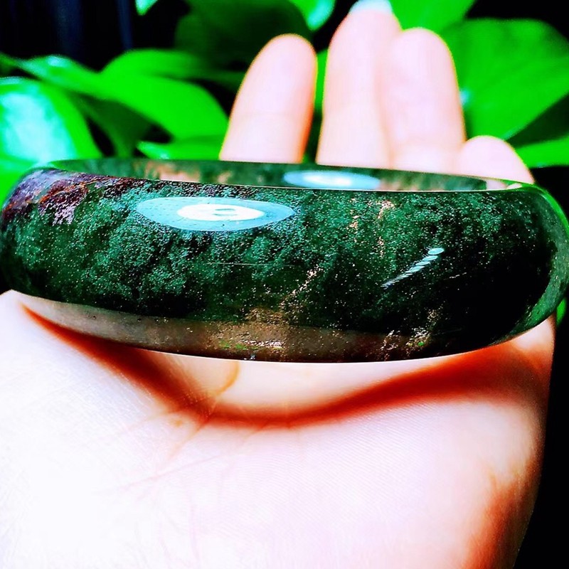 诺源珠宝天然巴西老料绿幽灵千层山手镯女款晶体通透生日礼品饰品