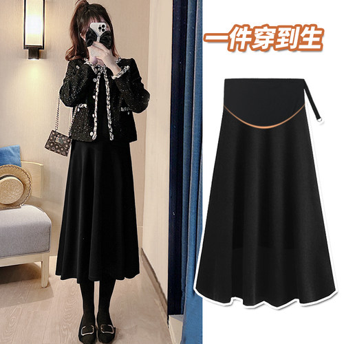 孕妇半身裙高级感穿搭显瘦半裙春