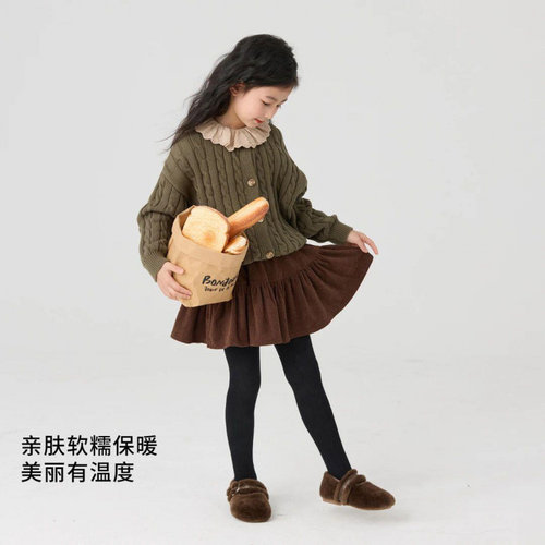 女童裤裙加绒冬装新款儿童一体绒