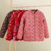 花棉袄女2025冬季 加棉网红大花袄纯棉宽松上衣小香风棉服保暖外套