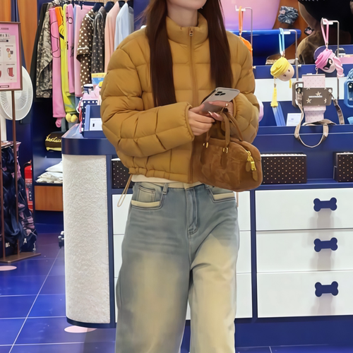减龄宽松保暖立领短款羽绒服外套