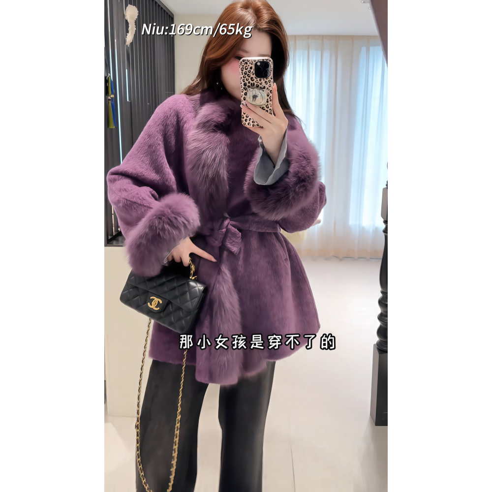 2025年冬季新款韩系时尚淑女百搭中长款纯色毛绒边系带毛呢外套女,女装/女士精品,毛呢外套,淘宝优惠券,粉丝福利购,淘宝优惠卷