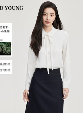 GOODYOUNG白色衬衫百搭面试女士职业面试衬衣通勤职场小个子穿搭