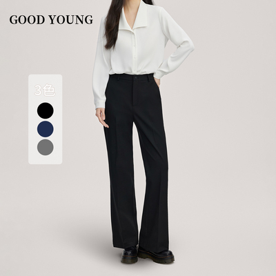 GOODYOUNG女黑色修身通勤西装裤