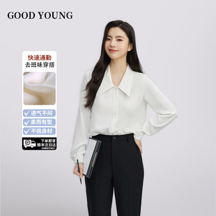 GOODYOUNG2025白色衬衫女士夏季职业穿搭上衣正装教资面试衬衣