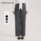 灰色黑色藏青气质通勤百搭面试职业修身 直筒裤 YOUNG女西装 GOOD