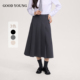 GOOD 成人礼 YOUNG女百褶裙黑色灰色米白色通勤垂感高级感气质时尚