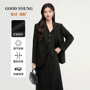 GOOD 春夏套装 女教资职场面试职业正装 通勤西服外套上衣 YOUNG西装