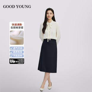 GOODYOUNG2025 米黄色花朵领衬衫百搭女士职业面试衬衣通勤职场