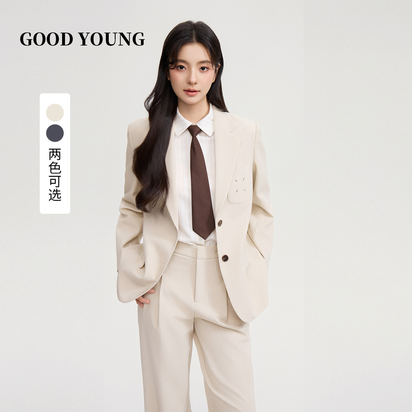 GOOD YOUNG西装外套女职业春小个子职场面试通勤教资面试正装
