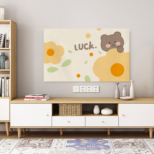 电视防尘罩盖巾北欧简约卡通