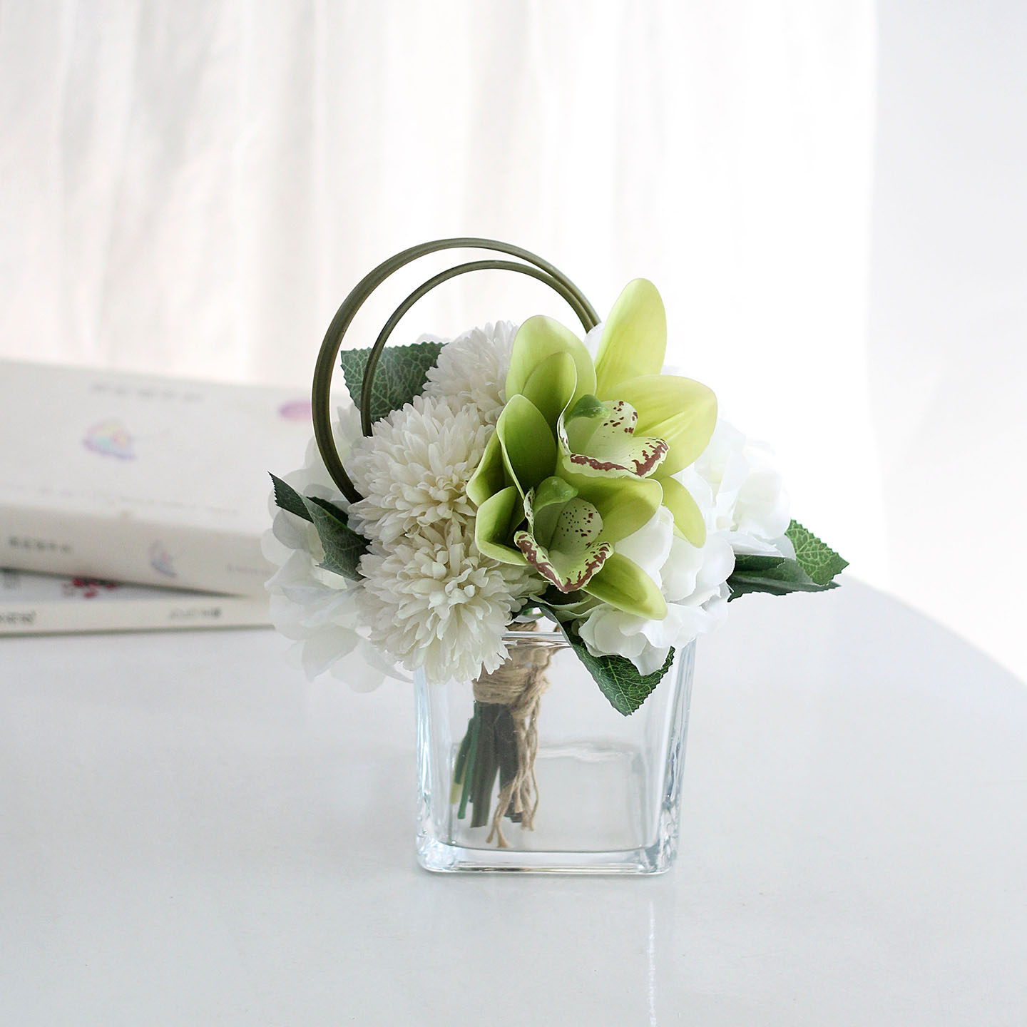 轻奢仿真花艺套装大蕙兰蝴蝶兰绣球玄关桌面茶几床头柜咖啡会议,家居饰品,餐桌花艺,淘宝优惠券,粉丝福利购,淘宝优惠卷