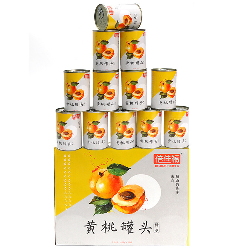砀山黄桃罐头倍佳福糖水黄桃水果罐头425g *12罐整箱孕妇儿童食品