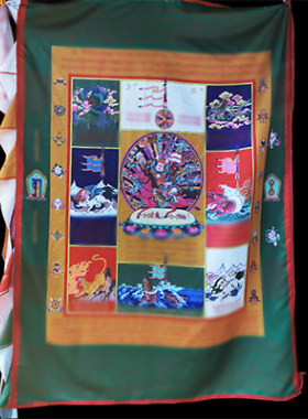 藏式彩幡格萨尔王经旗独家定制款吉祥经幡竖挂风马旗长2米大小号