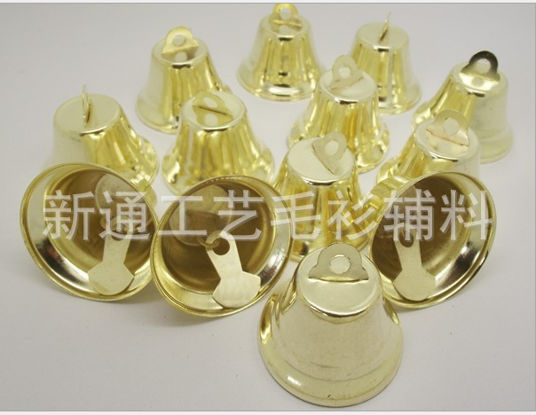 开口铃铛圣诞钟彩带风铃门帘小铃铛 工艺仿金喇叭铃