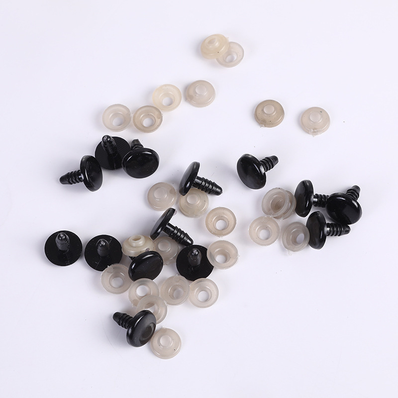 玩偶眼睛配件DIY平面螺纹黑眼睛白眼珠扣羊眼毛线娃娃玩具跨境