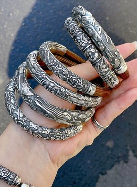 复古男女通用鸡血藤手镯