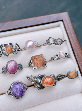 男女通用925银复古国风戒指