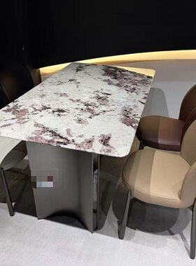 轻奢高级感大理石餐桌现代简约小户型长方形家用餐桌椅
