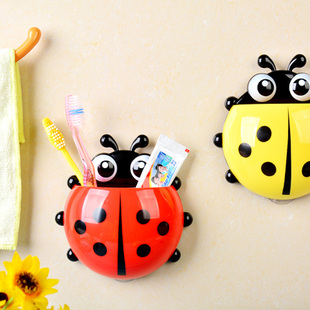 卡通牙刷架创意强力吸盘可爱牙刷牙膏收纳置物架浴室吸壁式牙具盒