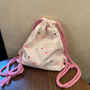 原创款 bubble小猫小狗泡泡纹理大容双肩包双肩束口袋布袋 ～jelly