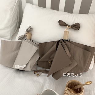 jelly 纯色咖啡色米色黑胶雨伞遮阳伞太阳伞手动折叠伞ins bubble