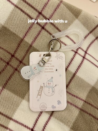 冬天小雪人星星饭卡照片相框卡套