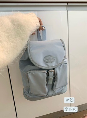 jelly bubble自制淡奶黄色~质量好尼龙双肩包束口袋小背包书包包