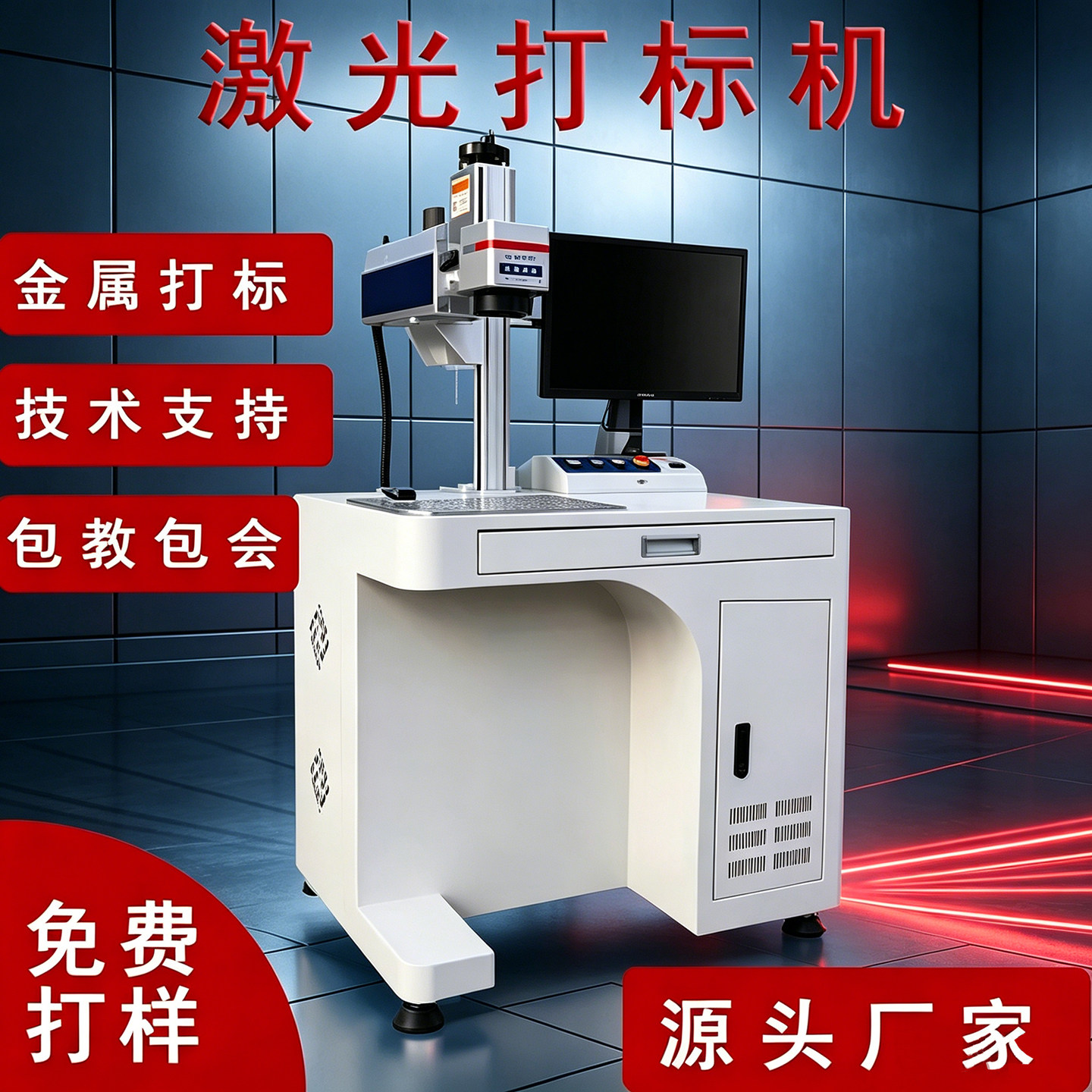 光纤激光打标机机小型镭射雕刻机刻字机台式不锈钢铝铭牌金属打码