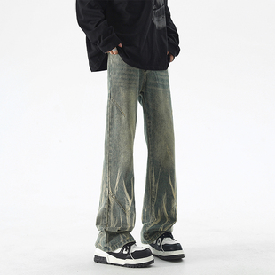 立体剪裁高街痞帅vibe复古水洗做旧牛仔长裤 25AW GOAL ULTIMATE