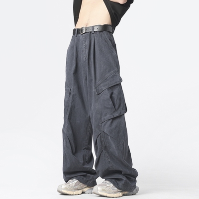 解构美式高街阔腿工装裤