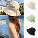 遮阳遮脸防晒帽子 日系透气薄款 2025新款 褶皱抽绳速干渔夫帽女夏季