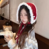 韩国可爱毛绒耳罩女冬季 加绒加厚系带耳套骑行保暖护耳耳捂子耳包