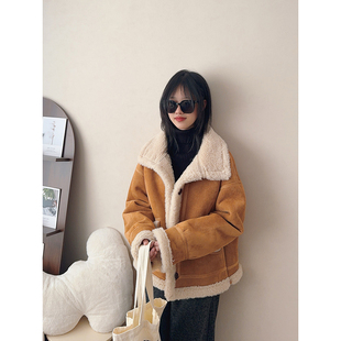 儿童加厚外套 2025新款冬装 初高中生加绒皮毛一体洋气保暖上衣