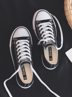DDOO2026春季新款女鞋帆布鞋休闲学生板鞋百搭小白鞋经典帆布鞋女
