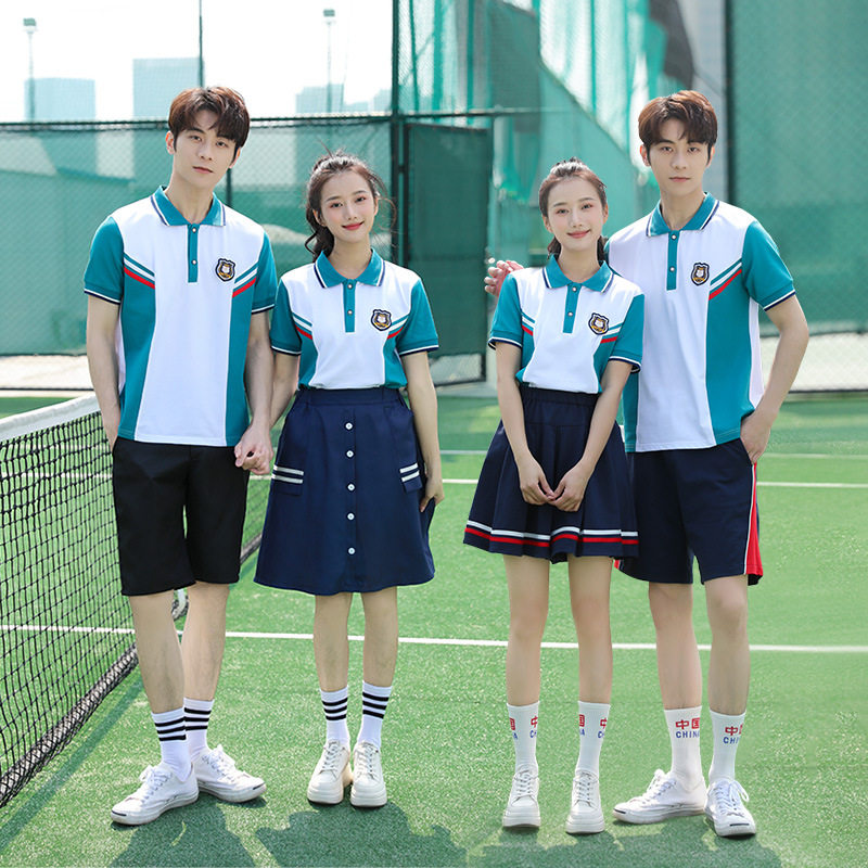 初中班服毕业照套装夏季学院风短袖T恤衫小学生六年级合唱演出服