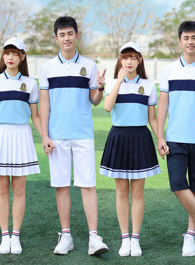 小学特色毕业照班服夏季学院风中小学生纯棉t恤六年级演出服套装
